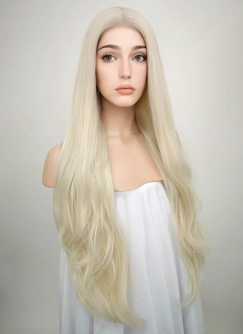 Straight Platinum Blonde Lace Front Synthetic Wig LW150D - Image 4