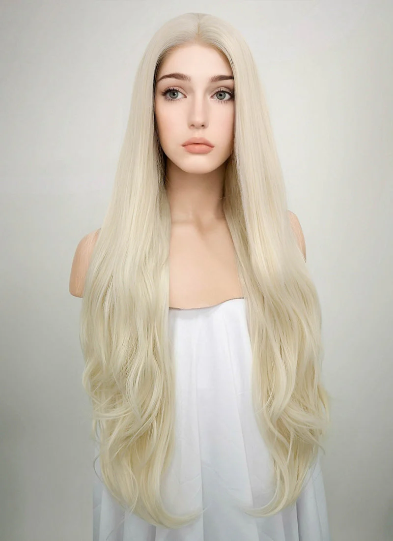 Straight Platinum Blonde Lace Front Synthetic Wig LW150D - Image 5
