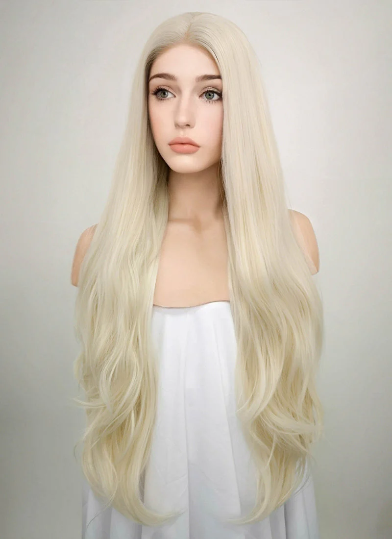 Straight Platinum Blonde Lace Front Synthetic Wig LW150D - Image 6