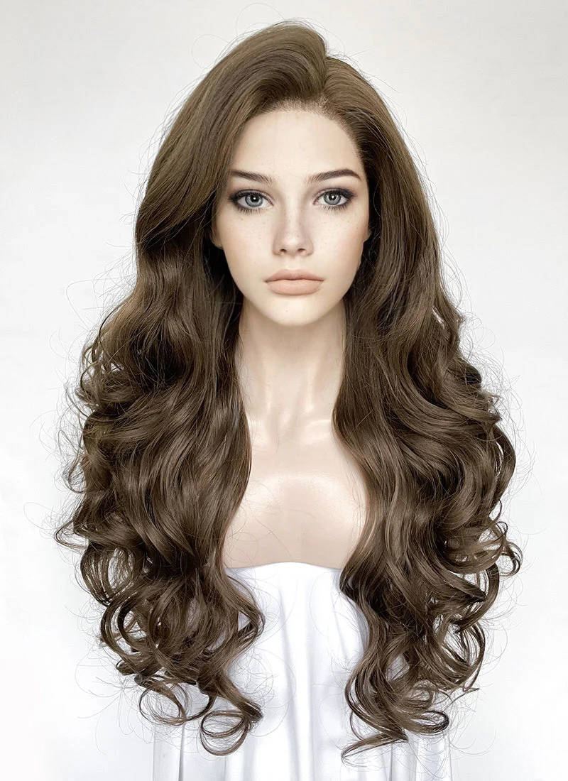 Brunette Wavy Lace Front Synthetic Wig LW4039