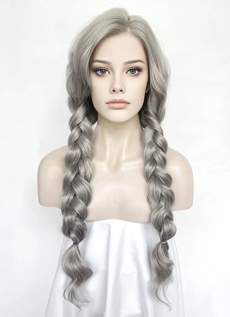 Grey Wavy Lace Front Synthetic Hair Wig LW4070 - Image 5