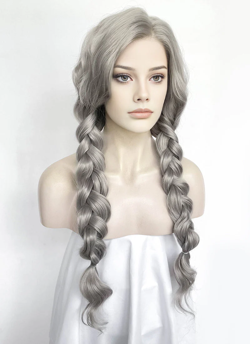 Grey Wavy Lace Front Synthetic Hair Wig LW4070 - Image 6