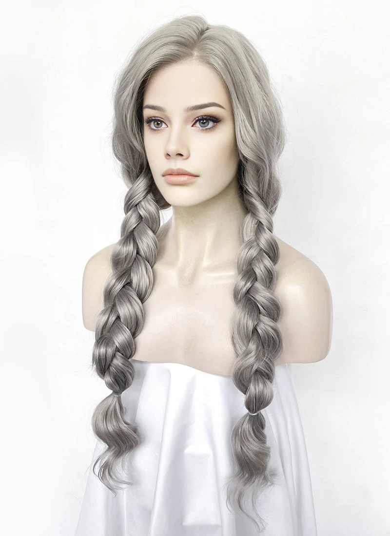 Grey Wavy Lace Front Synthetic Hair Wig LW4070 - Image 7
