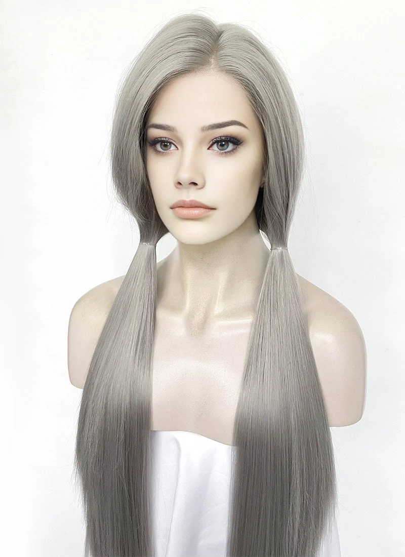 Grey Straight Lace Front Synthetic Hair Wig LW4071 - Image 4
