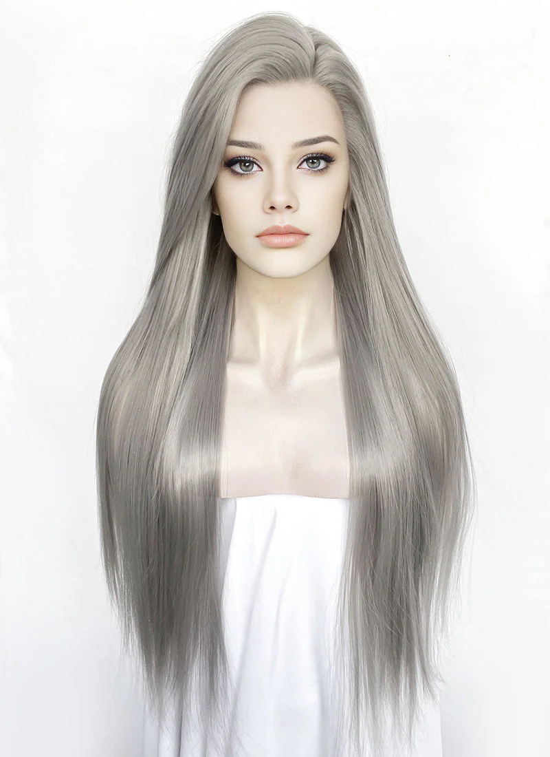 Grey Straight Lace Front Synthetic Hair Wig LW4071 - Image 7