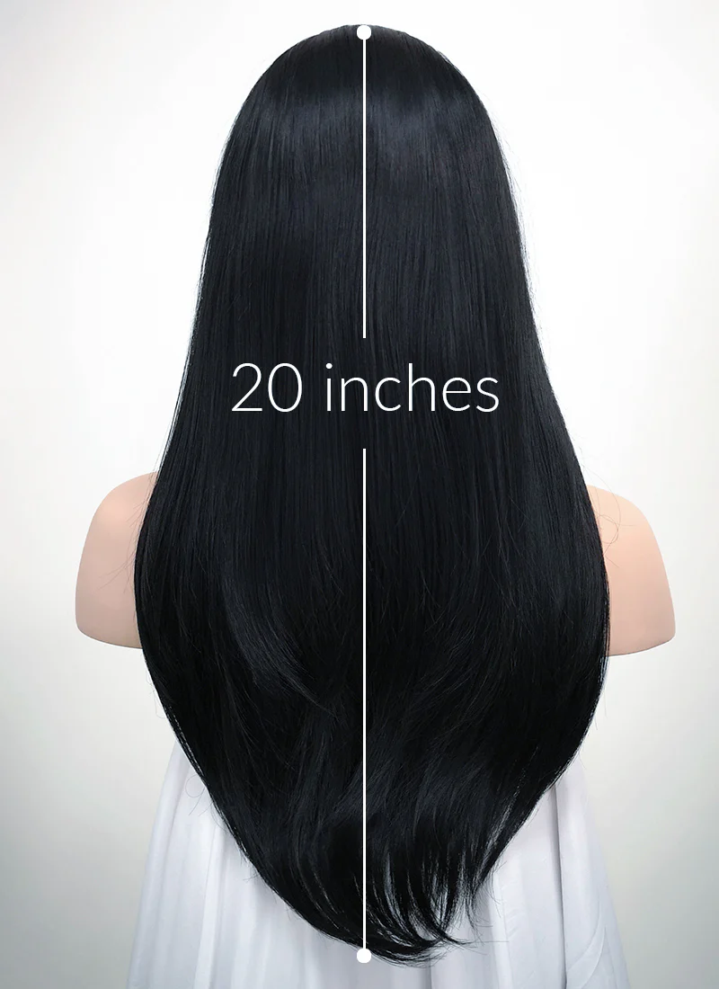 Straight Black Lace Front Synthetic Wig LW769 - Image 6