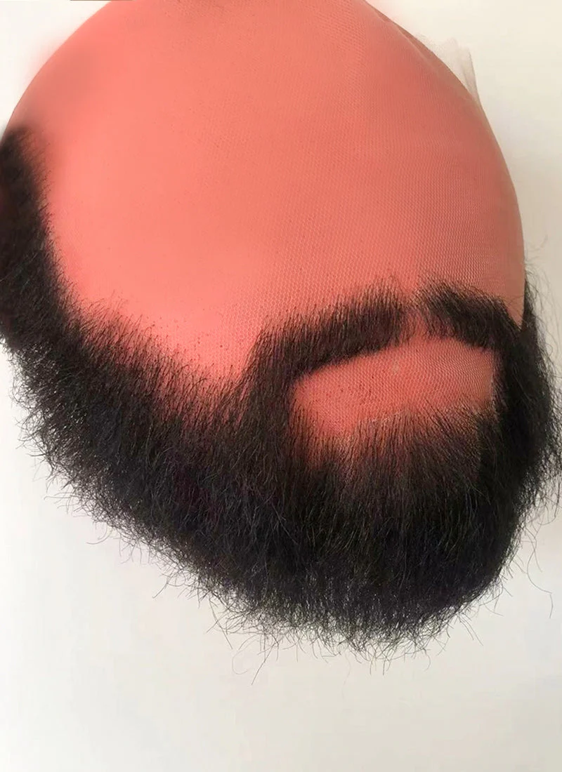Arcane Jayce Talis Handmade HD Lace Realistic Black Beard and Moustache Facial Hair Set MB005 - Image 6