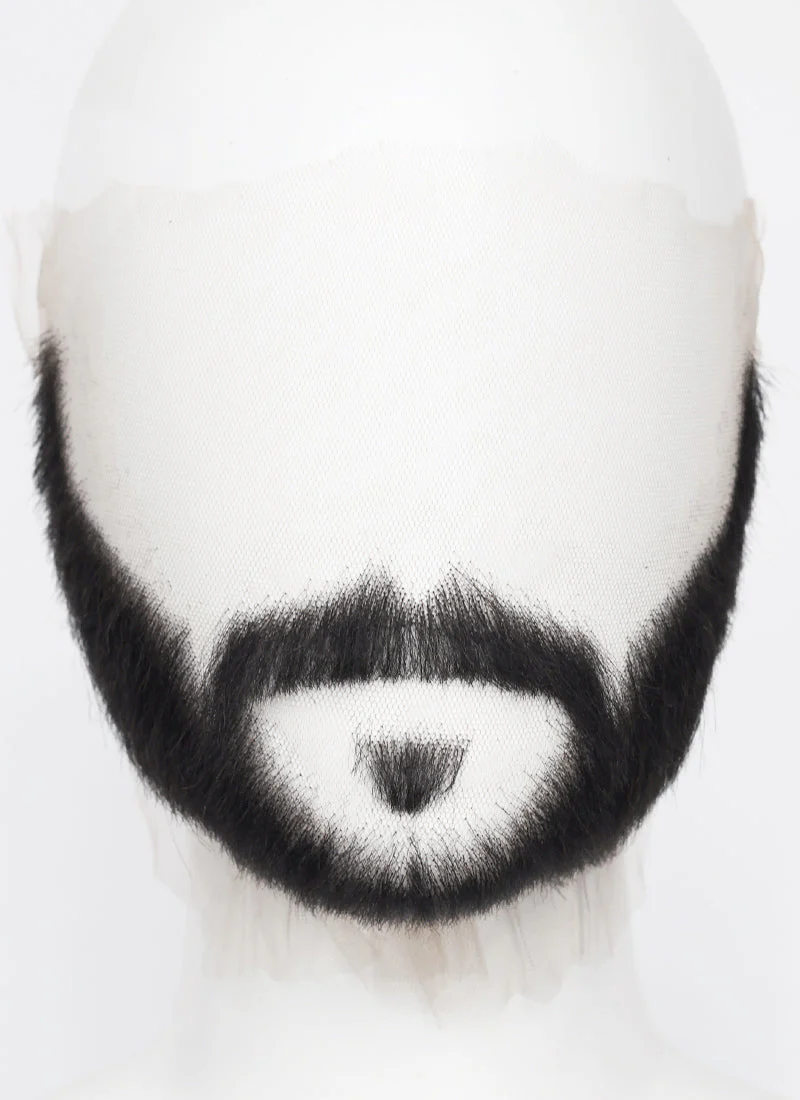 Sonic the Hedgehog Agent stone Handmade HD Lace Realistic Black Long Stubble Beard and Moustache Facial Hair Set MB024