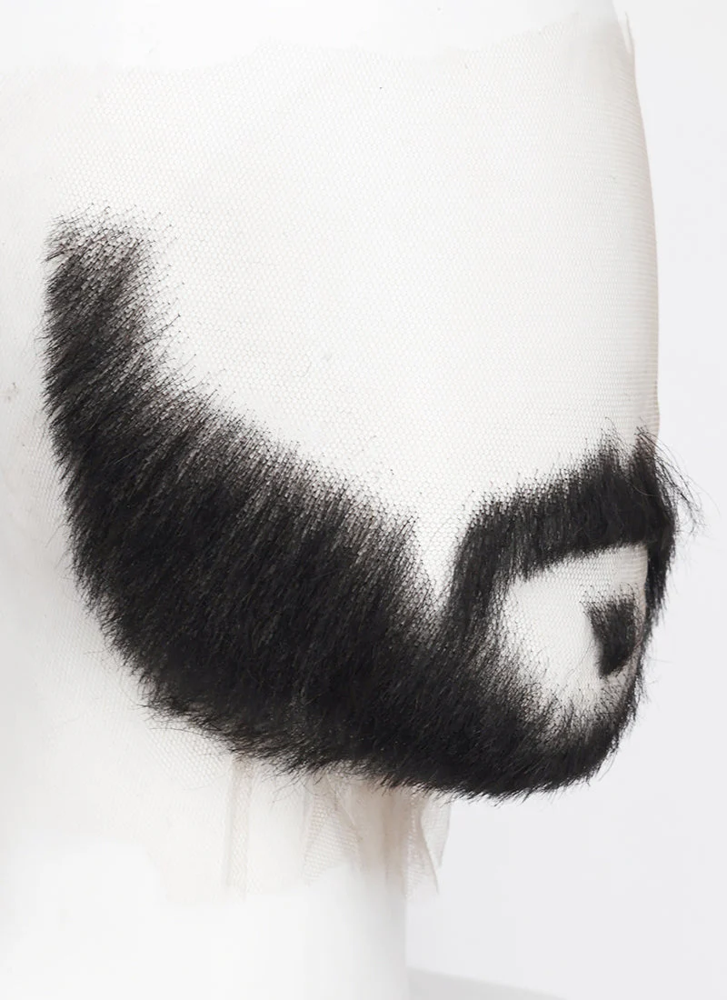 Sonic the Hedgehog Agent stone Handmade HD Lace Realistic Black Long Stubble Beard and Moustache Facial Hair Set MB024 - Image 2