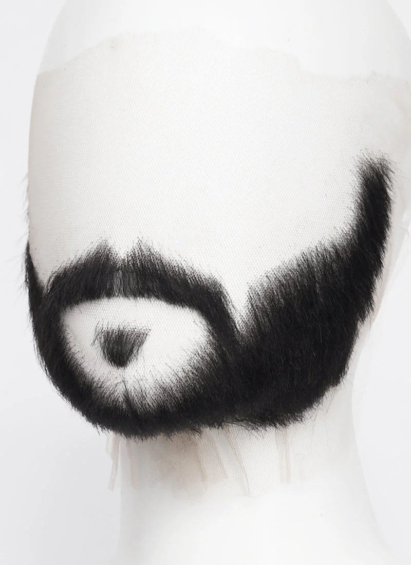 Sonic the Hedgehog Agent stone Handmade HD Lace Realistic Black Long Stubble Beard and Moustache Facial Hair Set MB024 - Image 4