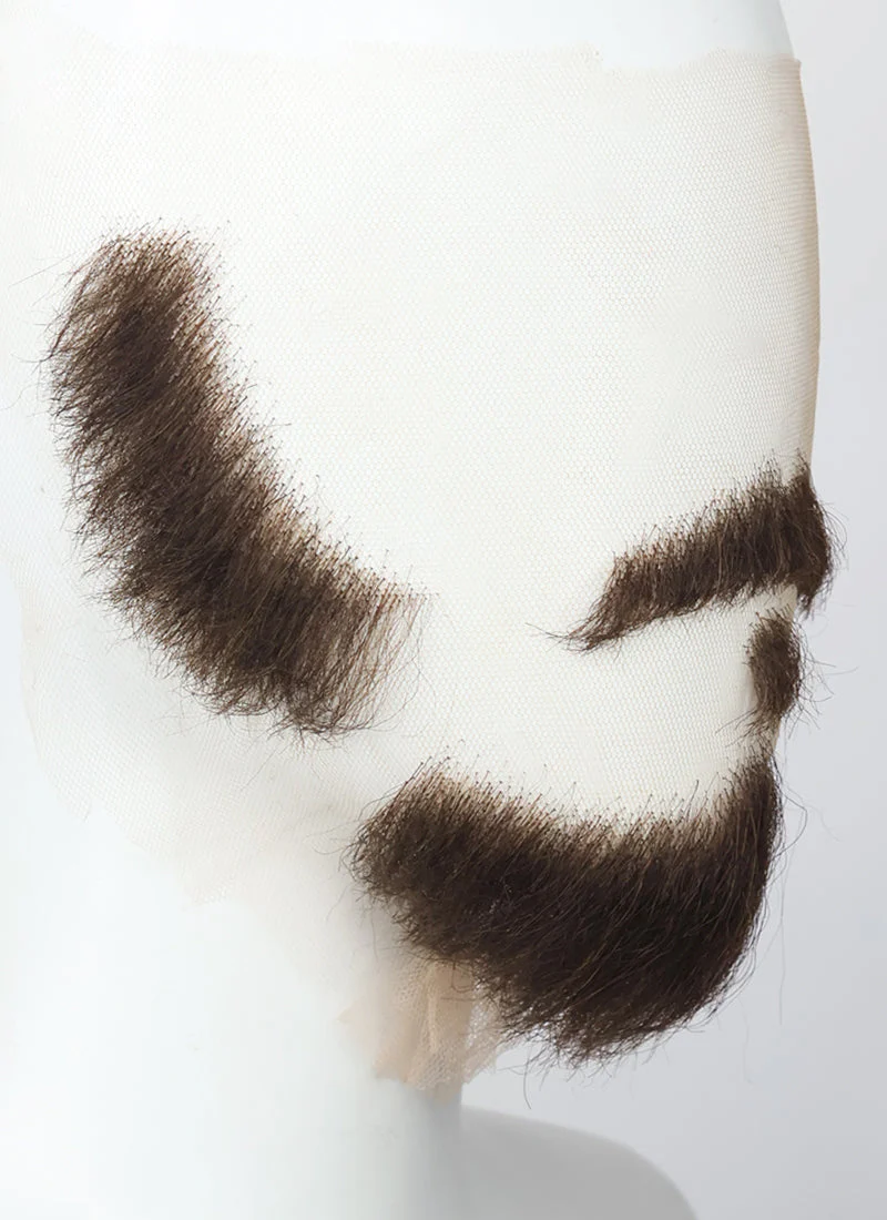 Home Alone Marv Murchins Handmade HD Lace Realistic Brown Beard and Moustache Facial Hair Set MB038 - Image 5