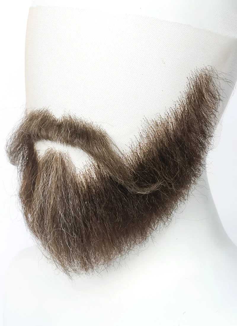 The Walking Dead Paul Rovia Handmade HD Lace Realistic Brown Mixed Grey Ducktail Beard and Moustache Facial Hair Set MB044 - Image 3