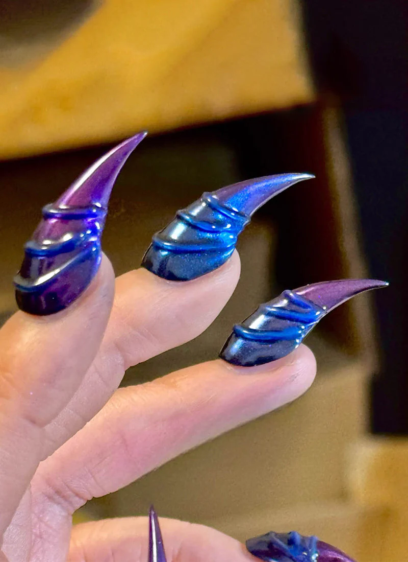 Nezha Aorun 3D Dragon Claw Luminous Handmade Press-On Nails NF058 - Image 2