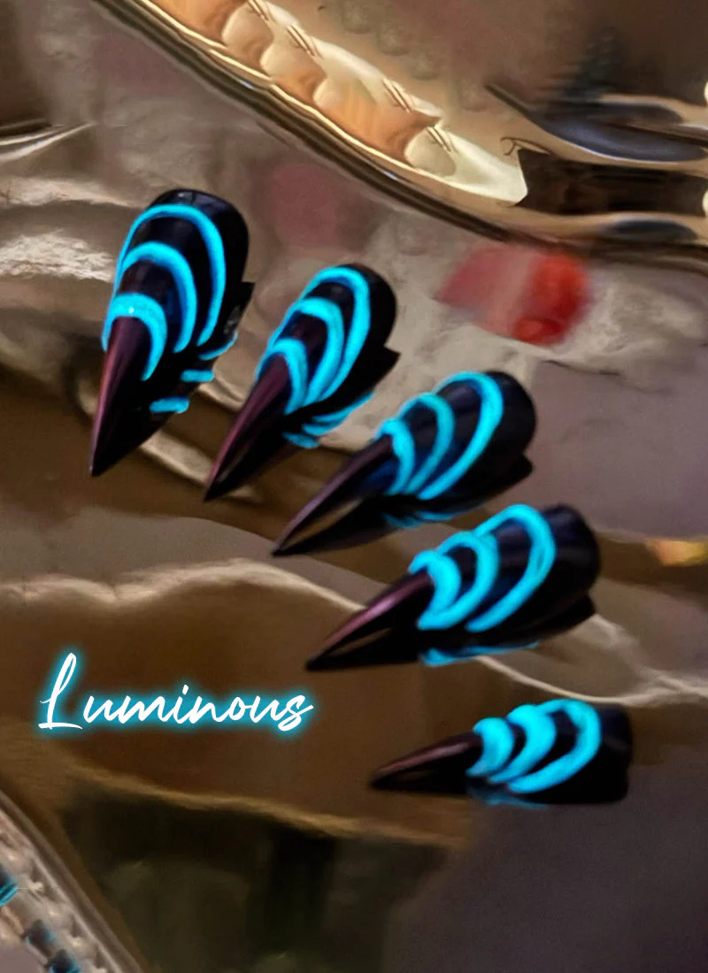 Nezha Aorun 3D Dragon Claw Luminous Handmade Press-On Nails NF058 - Image 3
