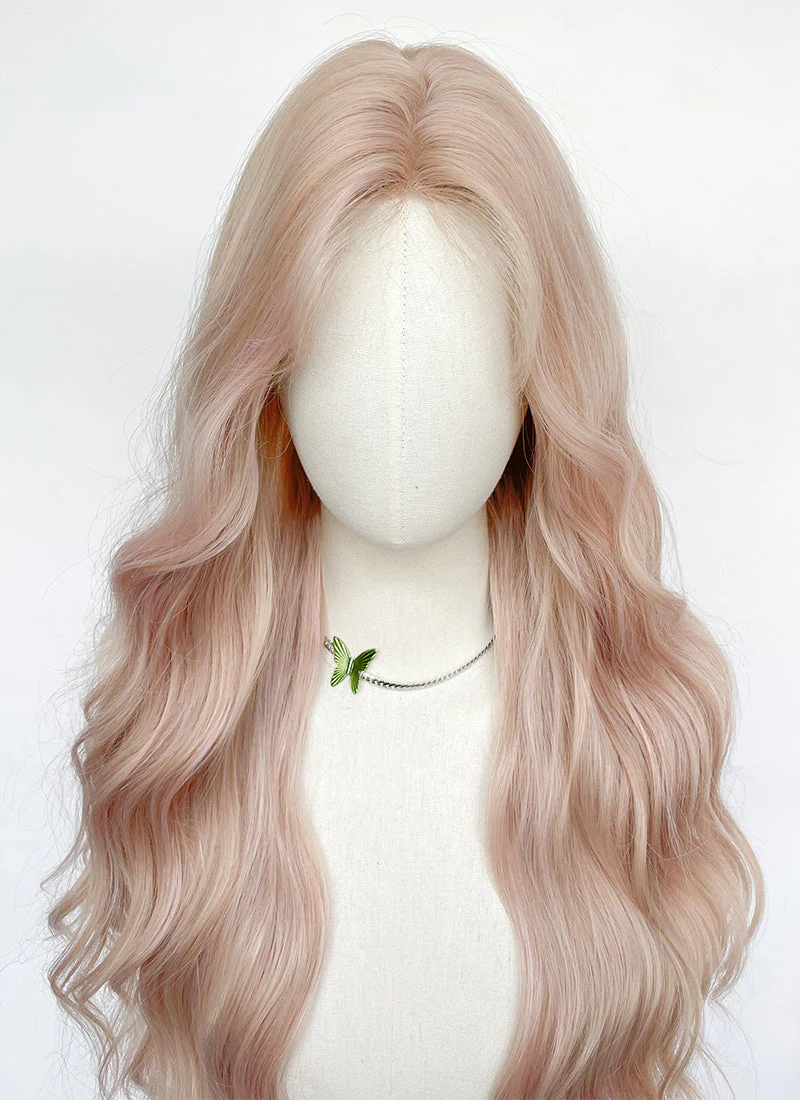 Pale Pink Wavy Synthetic Wig NL082 - Image 2