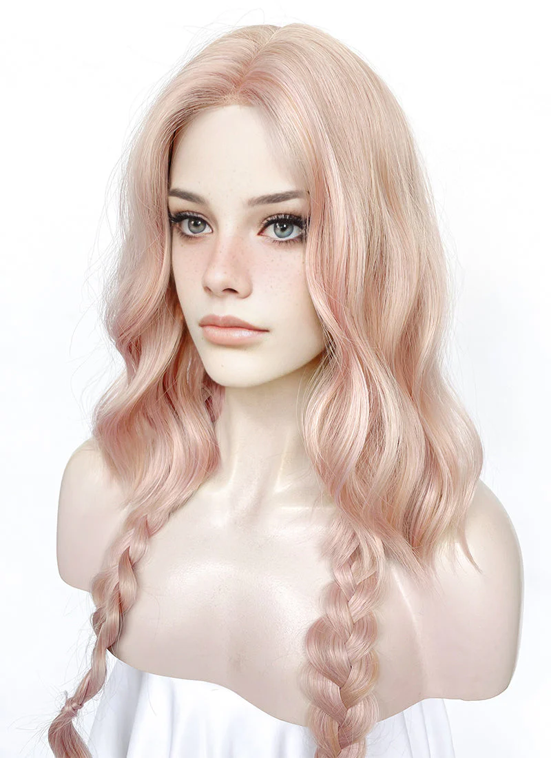 Pale Pink Wavy Synthetic Hair Wig NL1001 - Image 5