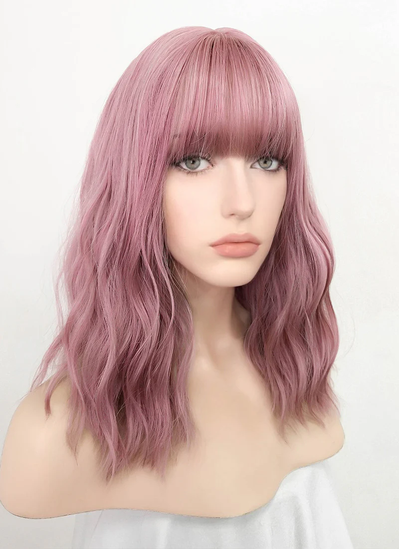 Pink Wavy Synthetic Wig NS063 - Image 3