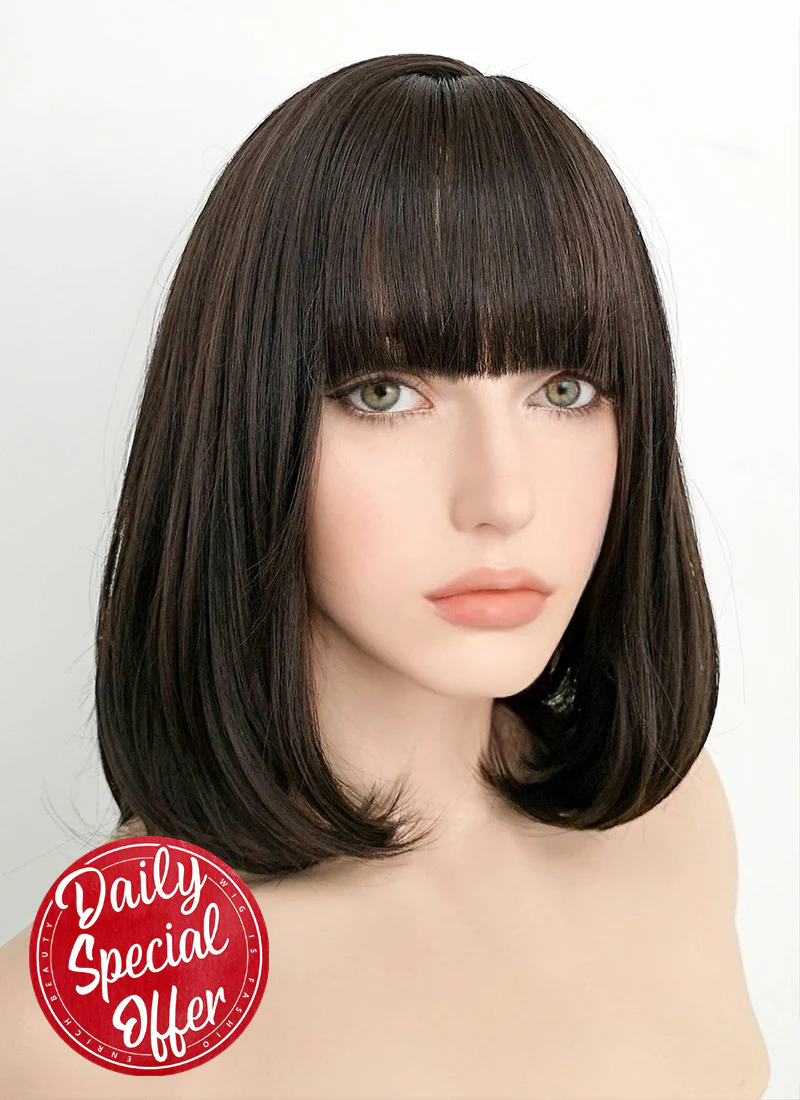 Brunette Straight Bob Synthetic Wig NS077 - Image 9