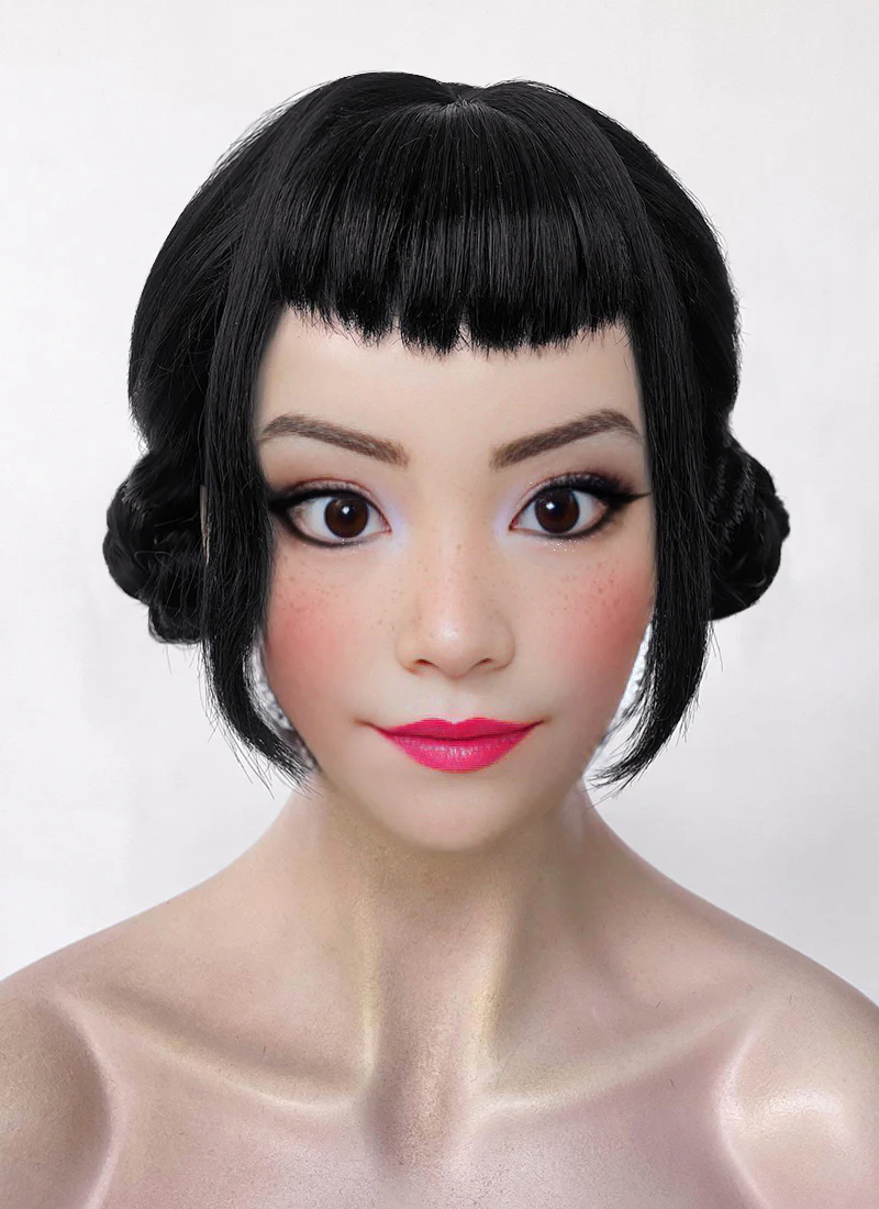 KPop Demon Hunters Zoey Jet Black Braided Synthetic Hair Wig NS2002 - Image 3