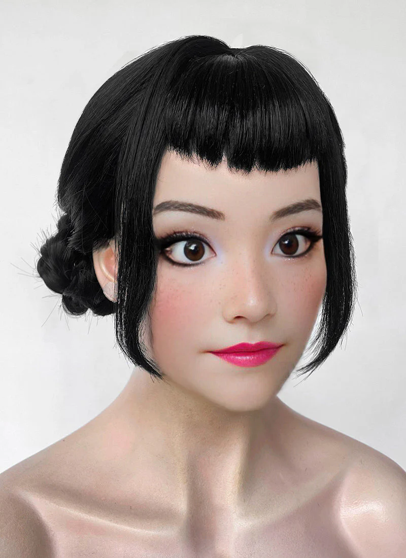 KPop Demon Hunters Zoey Jet Black Braided Synthetic Hair Wig NS2002 - Image 4