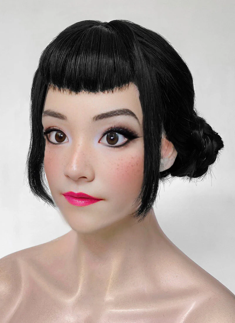 KPop Demon Hunters Zoey Jet Black Braided Synthetic Hair Wig NS2002 - Image 5