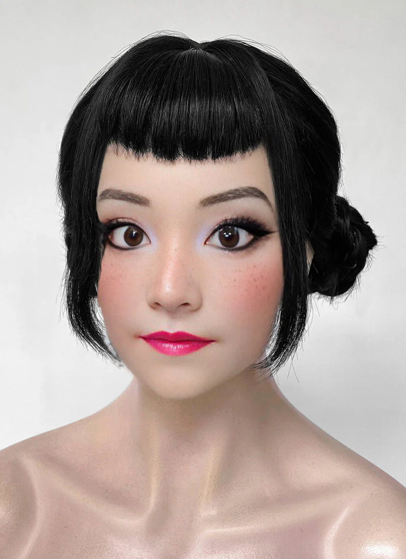 KPop Demon Hunters Zoey Jet Black Braided Synthetic Hair Wig NS2002 - Image 6