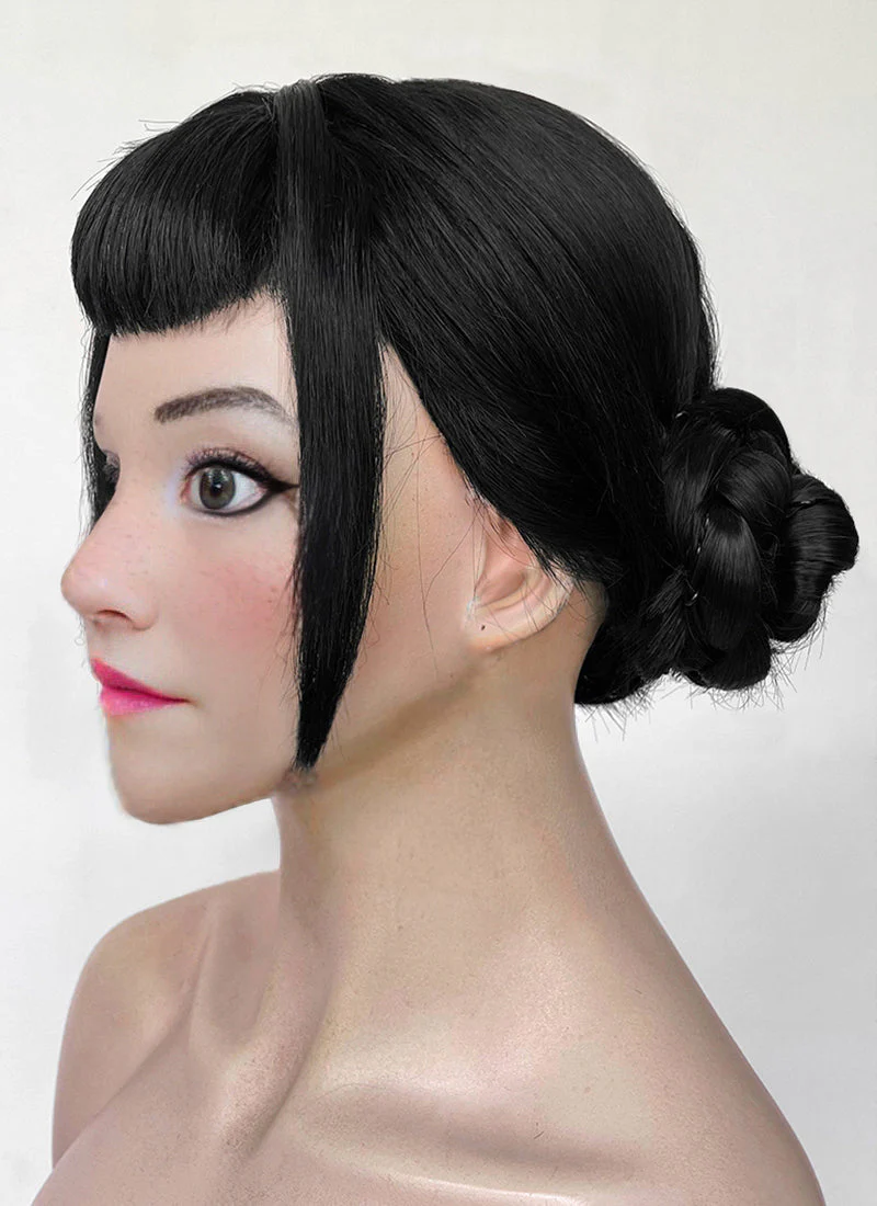 KPop Demon Hunters Zoey Jet Black Braided Synthetic Hair Wig NS2002 - Image 7