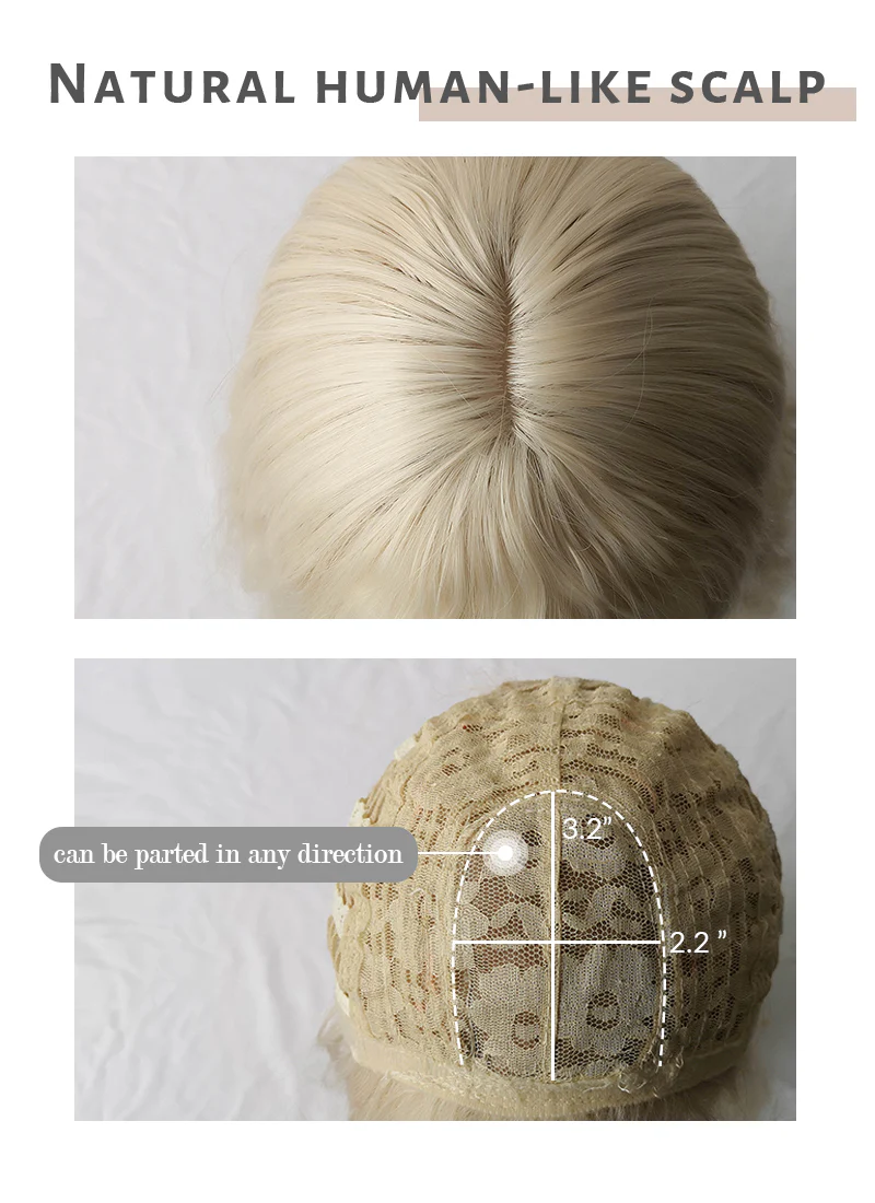 Light Blonde Wavy Synthetic Wig NS232 - Image 3