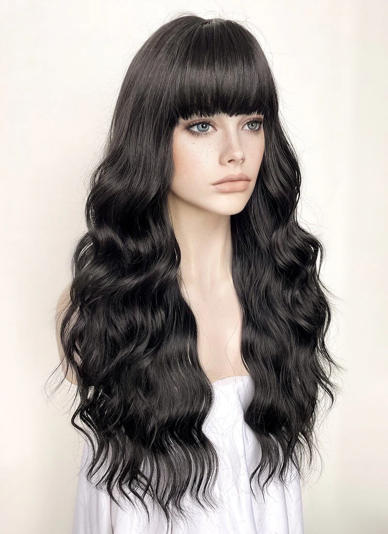 Black Wavy Synthetic Hair Wig NS480 - Image 3