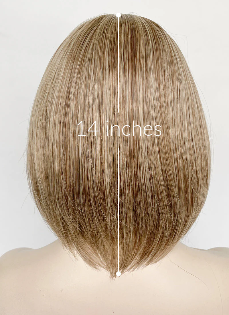 Blonde Mixed Brown Straight Bob Synthetic Hair Wig NS556 - Image 7