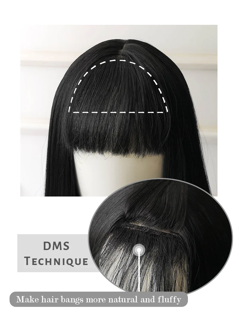 Straight Jet Black Synthetic Wig TBZ871 - Image 5